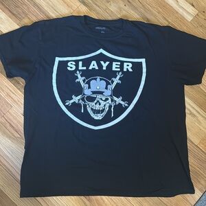 Vintage SLAYER Band Shirt Slayders Raiders Football Logo Metal Tee